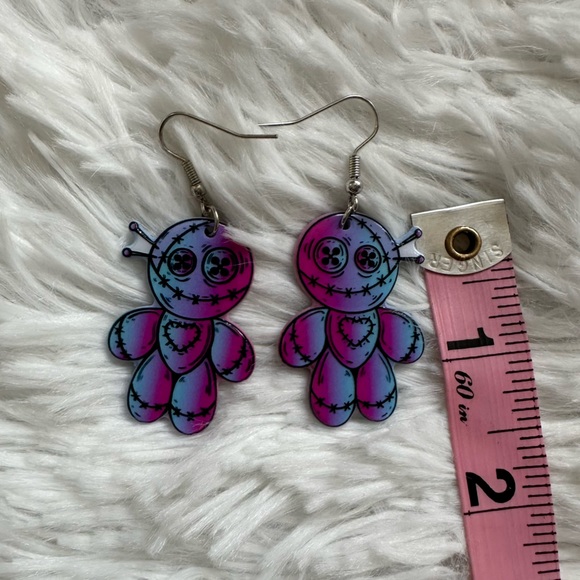 Handmade Voodoo Doll Earrings - Picture 3 of 4